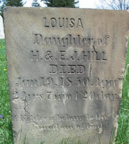 Louisa Hill tombstone